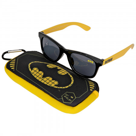 DC Comics Batman Symbol Kids Sunglasses with Carabiner Pouch
